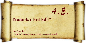 Andorka Enikő névjegykártya